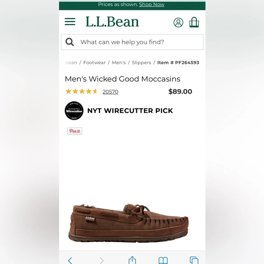L.L. Bean wicked good moccasins brand new w/o box size 8 men’s